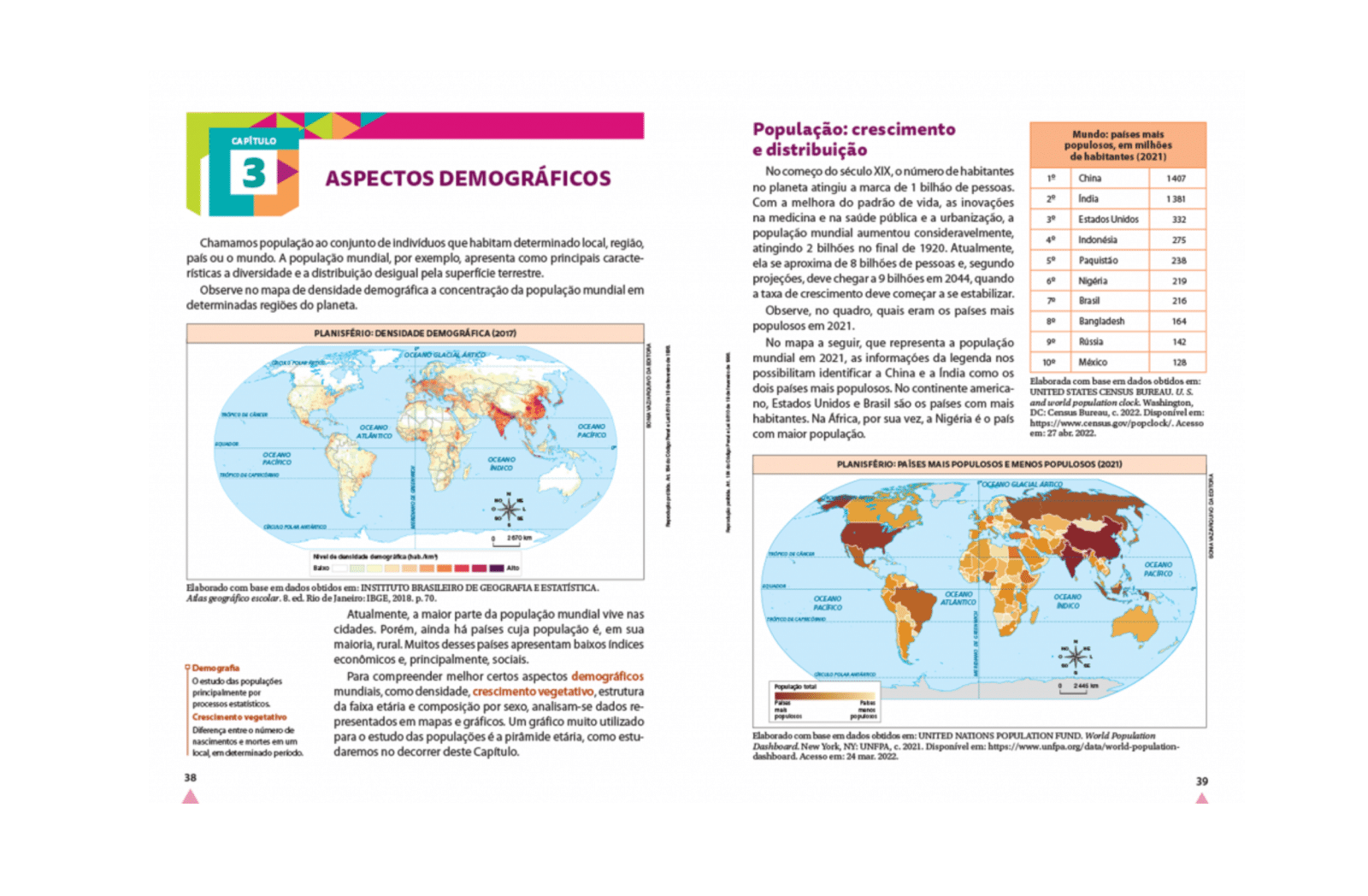 Leitura e interpretação de mapas e gráficos
Desenvolve a competência leitora e a alfabetização cartográfica no conteúdo principal, em seções e nas atividades.